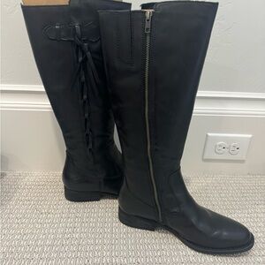Black Leather knee high Born Boots